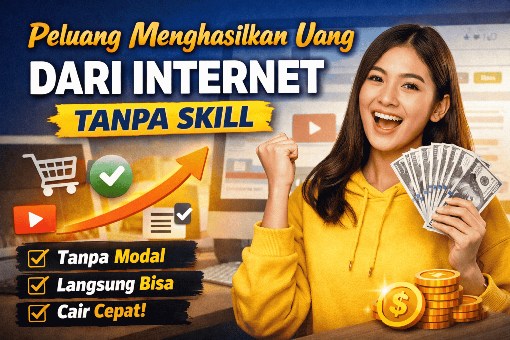 Peluang Menghasilkan Uang dari Internet Tanpa Skill di 2026: Cara Mudah untuk Pemula dari Nol