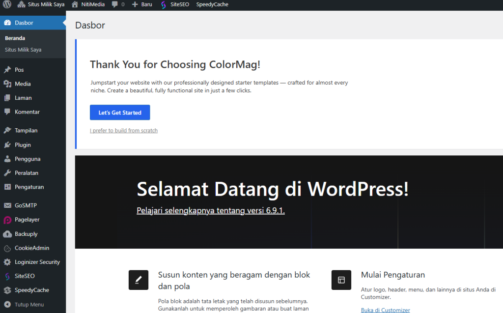 membagun website dengan wordpress