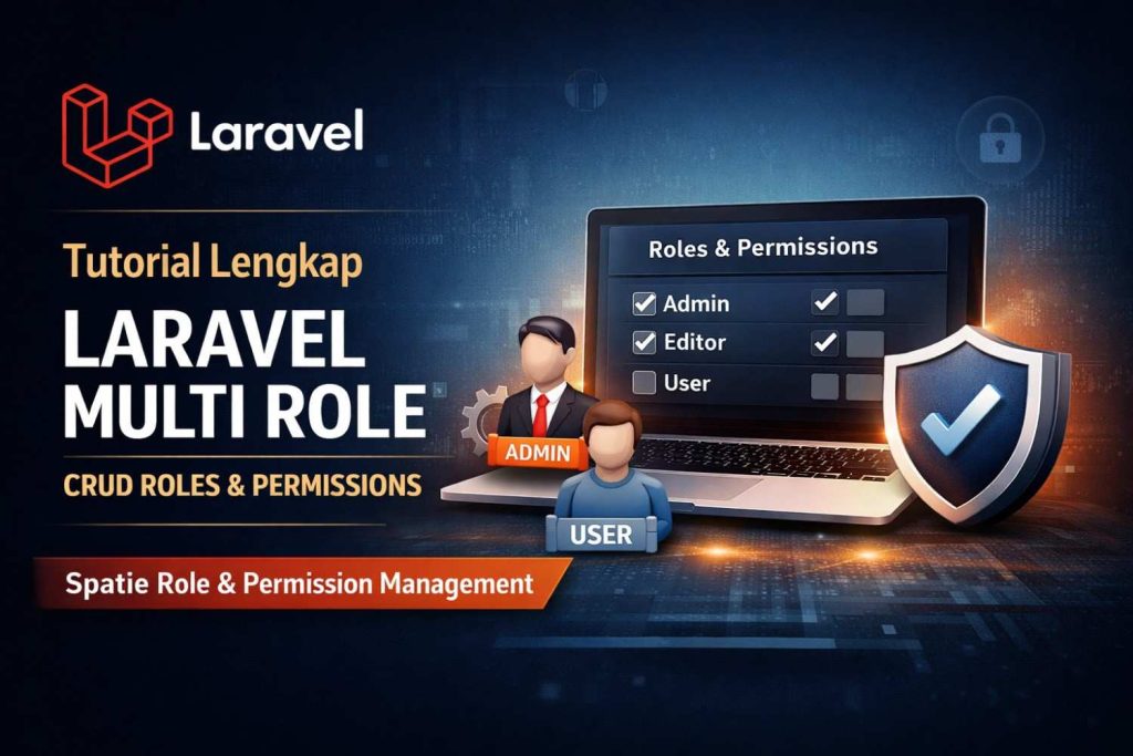 Tutorial Lengkap Laravel Multi Role dengan Spatie + CRUD Role & Permission (Dari Nol Sampai Production Ready)